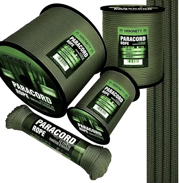Cuerda Paracord de 1000Ib con 8 patrones de colores, 100 pies, 200 pies, 500 pies, 1000 pies, 4mm, cordón de carrete de paracaídas de 12 hebras, cordón para
